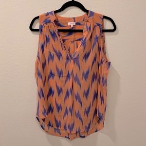 Pixley StitchFix Tank Blouse.  Orange and Blue.  Size Medium.